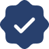 Dark blue verification check mark
